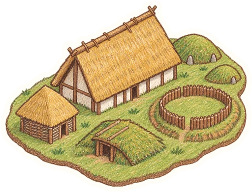 Archeopark pravěku Všestary, kreslená vystřihovánka