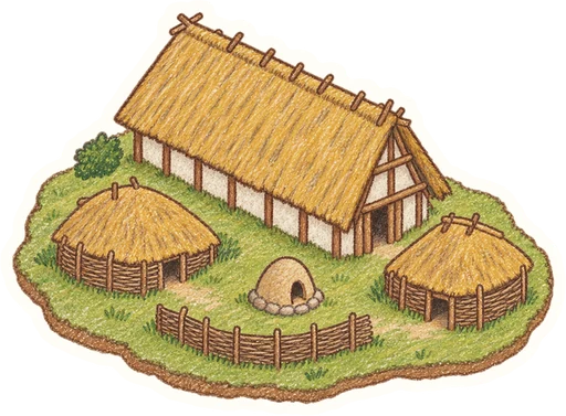 Archeoskanzen Březno u Loun, kreslená vystřihovánka