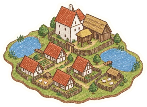 Archeoskanzen Trocnov a Památník Jana Žižky, kreslená vystřihovánka