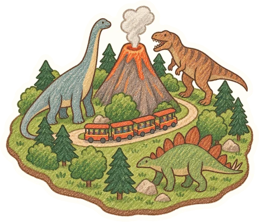 DinoPark Ostrava, kreslená vystřihovánka