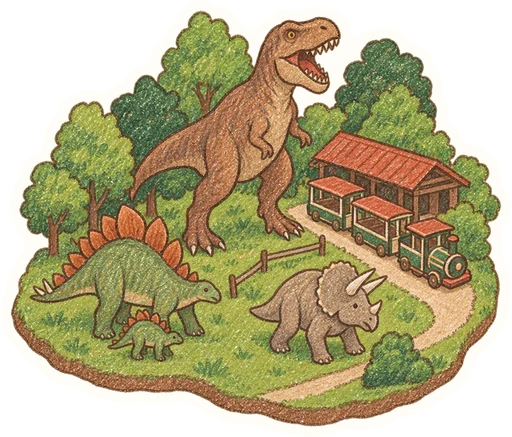 DinoPark Vyškov, kreslená vystřihovánka