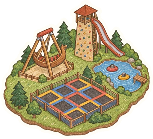 Fajnpark Chlumec nad Cidlinou, kreslená vystřihovánka