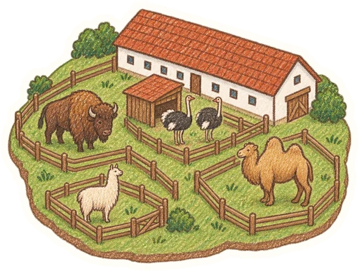 Farmapark Dobřany, kreslená vystřihovánka