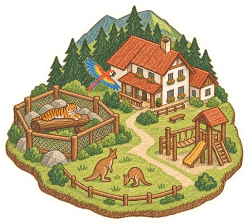 Faunapark Horní Lipová, kreslená vystřihovánka