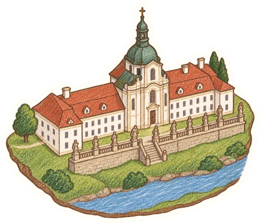 Hospitál Kuks, kreslená vystřihovánka