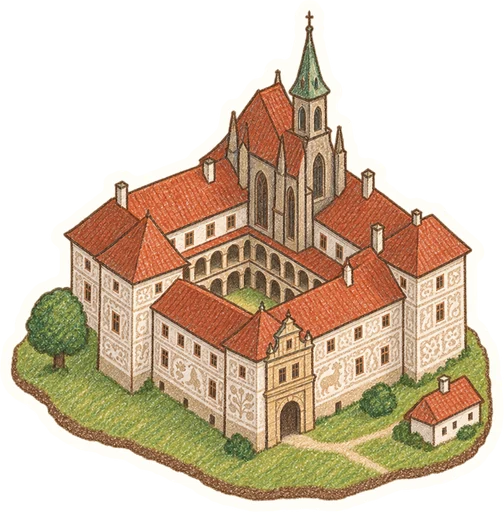 Hrad a zámek Staré Hrady, kreslená vystřihovánka