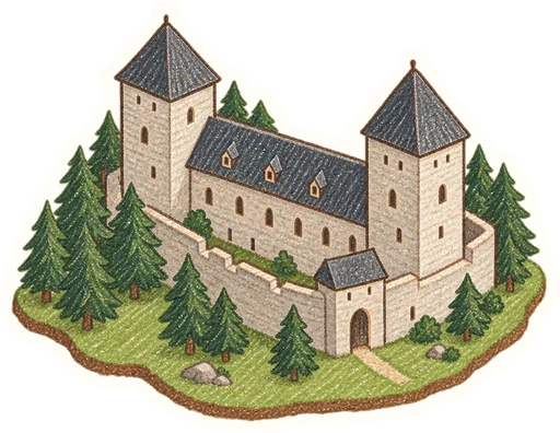 Hrad Kašperk, kreslená vystřihovánka
