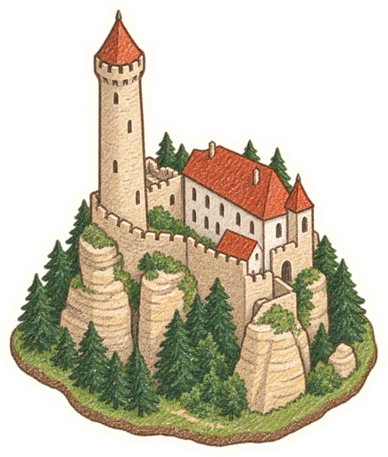 Hrad Kokořín, kreslená vystřihovánka