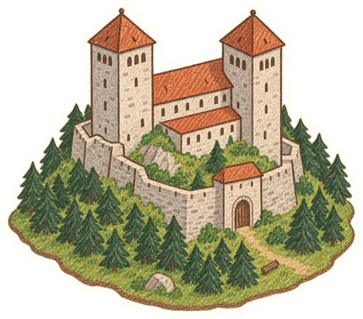 Hrad Landštejn, kreslená vystřihovánka