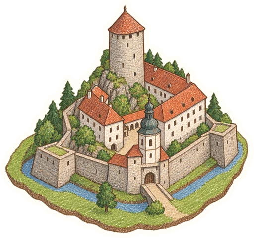 Hrad Sovinec, kreslená vystřihovánka