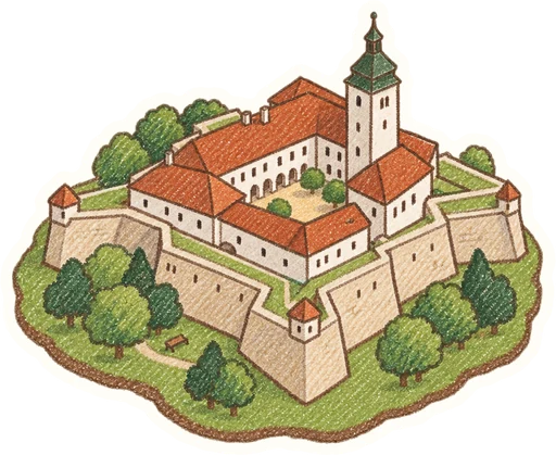 Hrad Špilberk, kreslená vystřihovánka