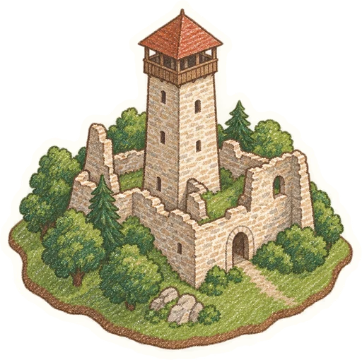 Hrad Starý Jičín, kreslená vystřihovánka