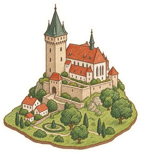 Hrad Šternberk, kreslená vystřihovánka