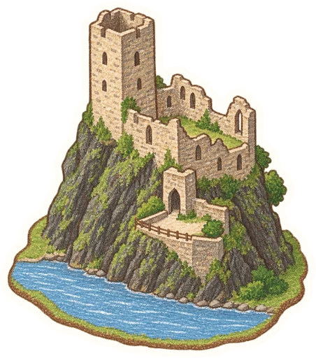 Hrad Střekov, kreslená vystřihovánka