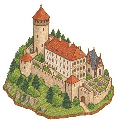 Hrad Svojanov, kreslená vystřihovánka