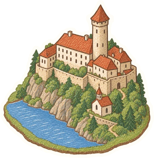 Hrad Veveří, kreslená vystřihovánka