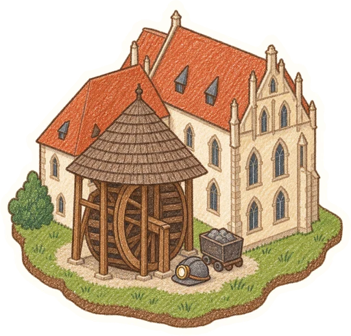 Hrádek – České muzeum stříbra a středověký důl, kreslená vystřihovánka