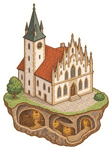 Husitské muzeum a středověké podzemí v Táboře, kreslená vystřihovánka