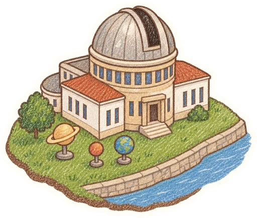 Hvězdárna a planetárium České Budějovice, kreslená vystřihovánka