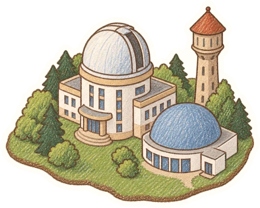 Hvězdárna a planetárium Hradec Králové, kreslená vystřihovánka