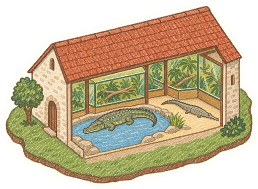 Krokodýlí zoo Protivín, kreslená vystřihovánka