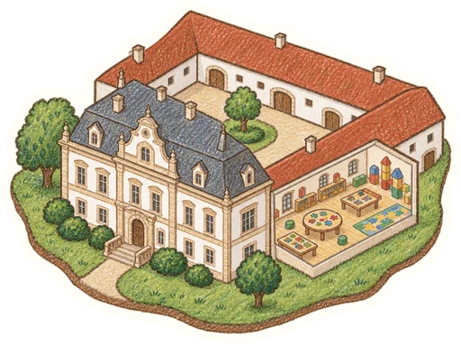 Vlastivědné muzeum v Šumperku a Muzejíčko, kreslená vystřihovánka