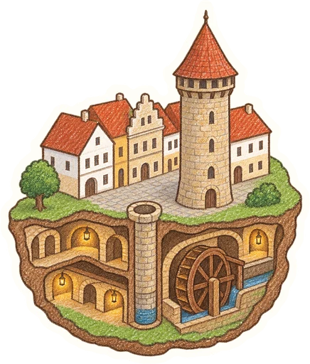 Plzeňské historické podzemí, kreslená vystřihovánka