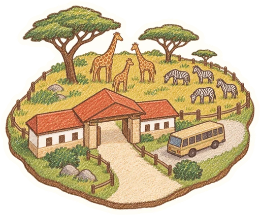Safari Park Dvůr Králové, kreslená vystřihovánka