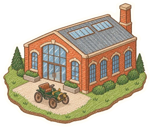 Škoda Muzeum, kreslená vystřihovánka