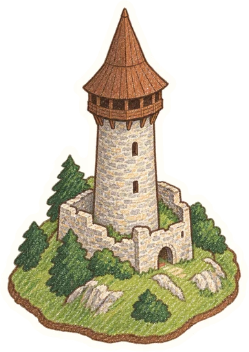 Štramberská Trúba, kreslená vystřihovánka