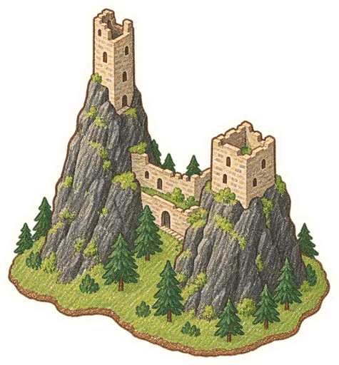 Hrad Trosky, kreslená vystřihovánka