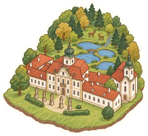 Zámek Choltice – muzeum vodníků a černé divadlo, kreslená vystřihovánka