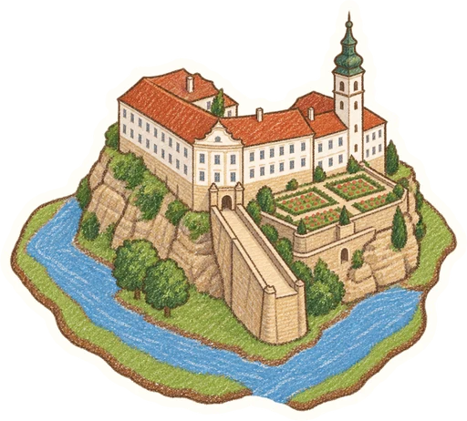 Zámek Děčín, kreslená vystřihovánka