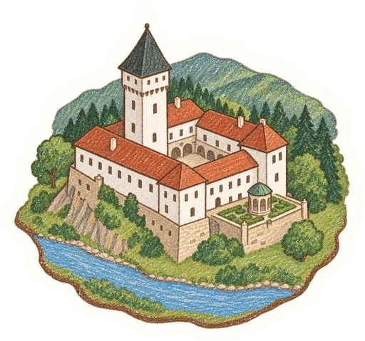Zámek Frýdek – Muzeum Beskyd, kreslená vystřihovánka