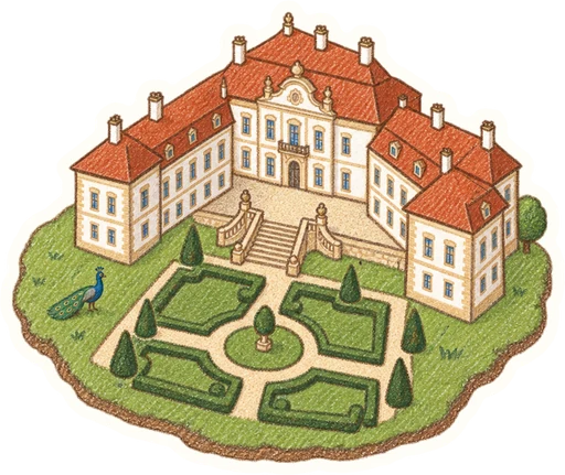 Zámek Milotice, kreslená vystřihovánka