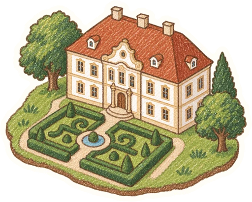 Zámek Štáblovice s dětskými prohlídkami s princeznou, kreslená vystřihovánka