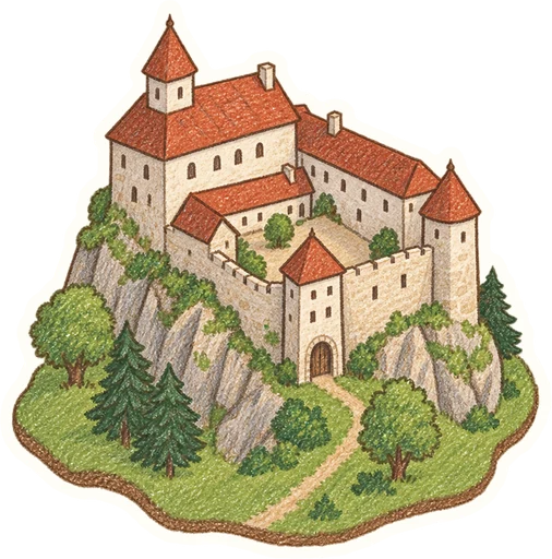 Zámek Úsov – Lovecko-lesnické muzeum, kreslená vystřihovánka