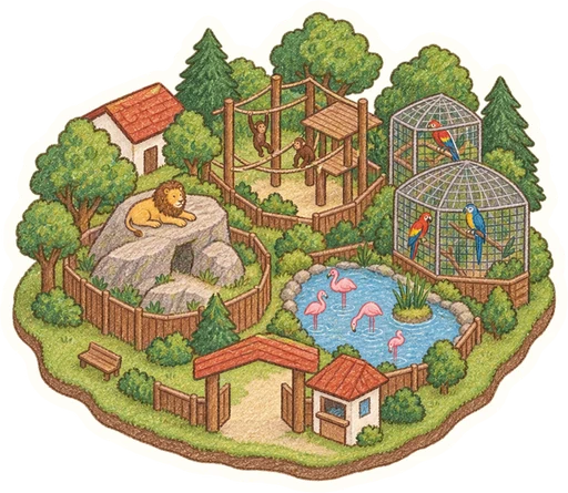 Zoo Chleby, kreslená vystřihovánka