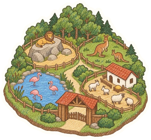 Zoo Hodonín, kreslená vystřihovánka