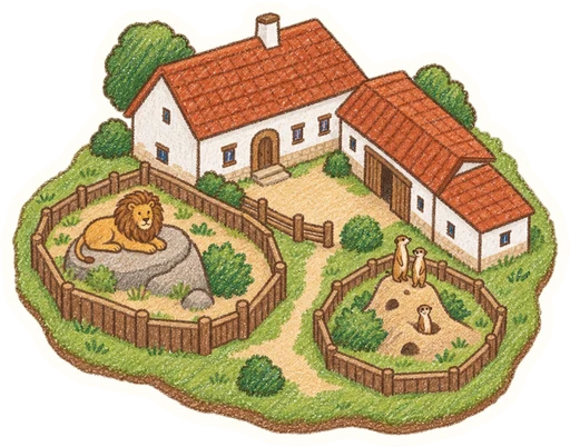 Zoo Na Hrádečku, kreslená vystřihovánka
