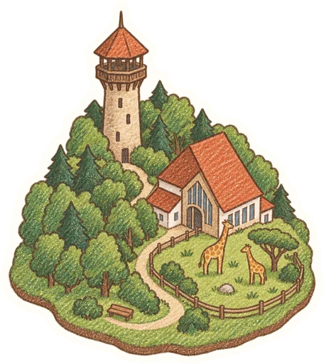 Zoo Olomouc – Svatý Kopeček, kreslená vystřihovánka
