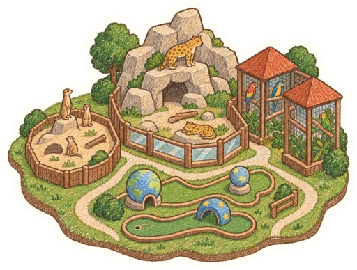 Zoo Plasy, kreslená vystřihovánka