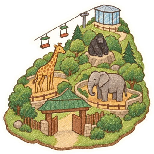 Zoo Praha, kreslená vystřihovánka