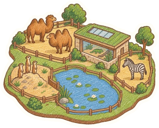 Zoo Sedlec, kreslená vystřihovánka