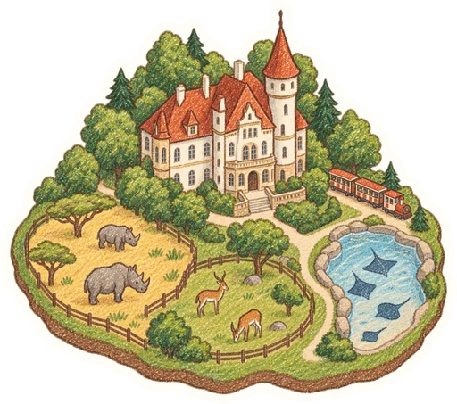 Zoo Zlín – Lešná, kreslená vystřihovánka