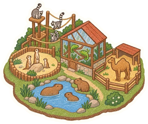 Zoopark Zájezd, kreslená vystřihovánka