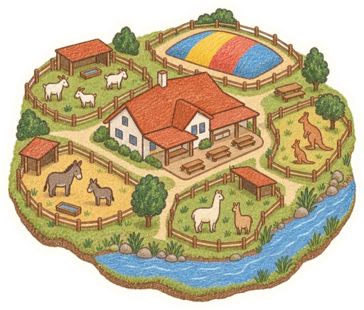 Zoopark Zelčín, kreslená vystřihovánka